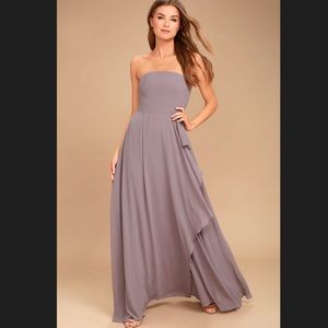 TAUPE STRAPLESS MAXI DRESS 🖤